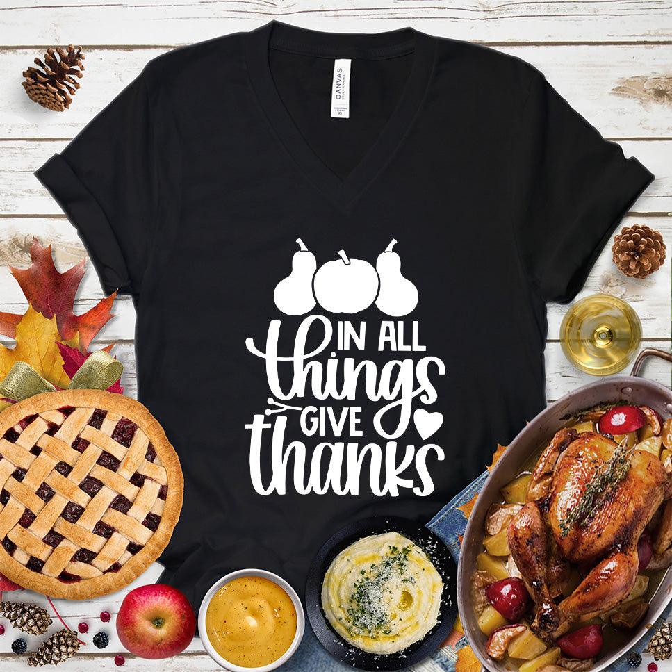 In All Things Give Thanks V-Neck - Brooke & Belle