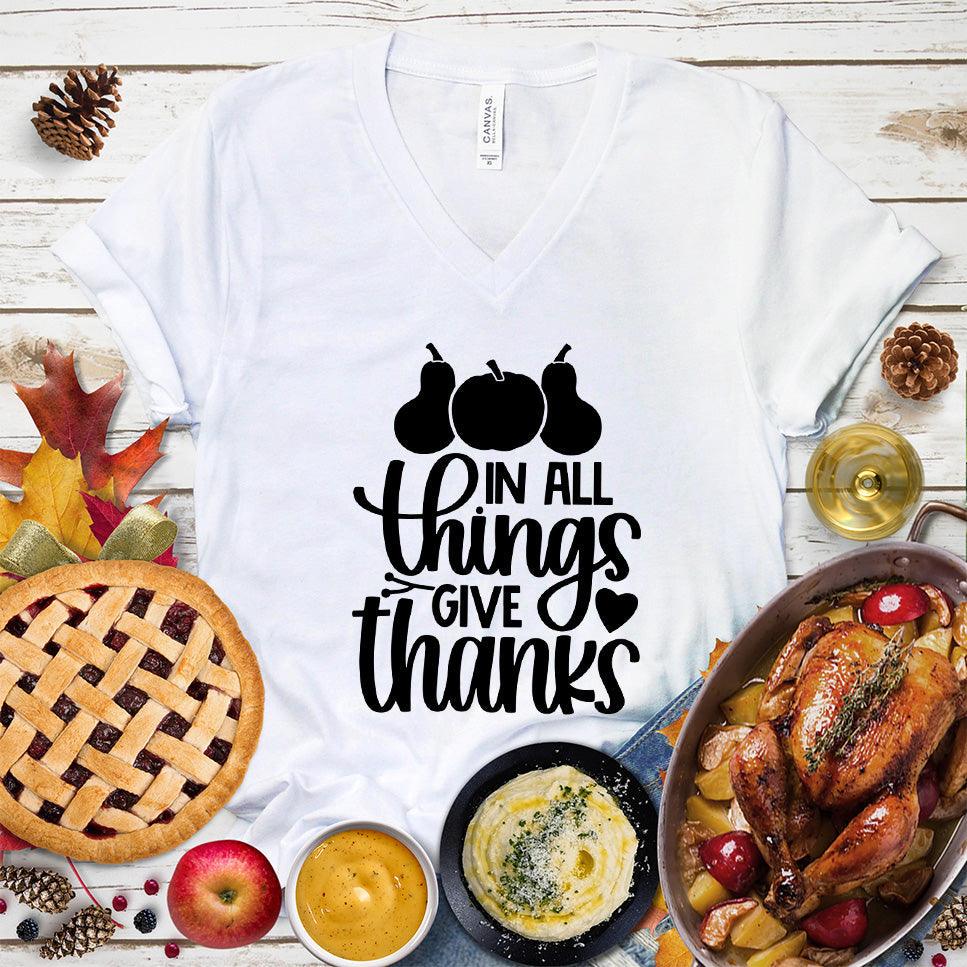 In All Things Give Thanks V-Neck - Brooke & Belle