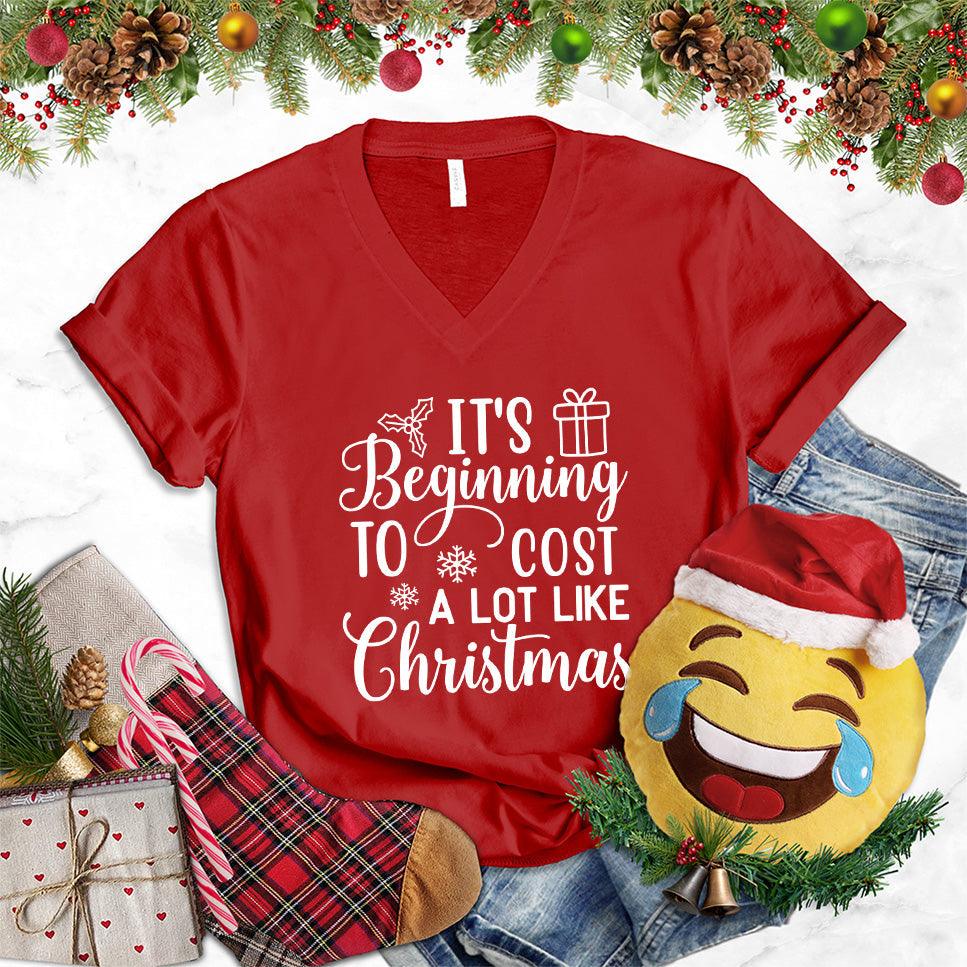 It's Beginning To Cost A Lot Like Christmas Version 2 V-Neck - Brooke & Belle