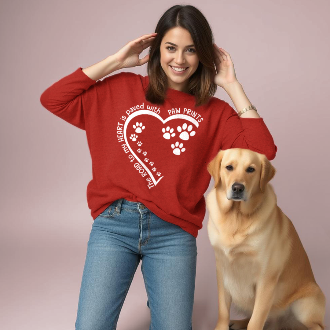 The Way To My Heart Is Paved With Paw Prints Long Sleeves