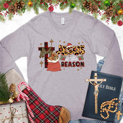 Jesus Is The Reason Colored Edition Long Sleeves Storm - Long sleeve shirt with Jesus Is The Reason festive design, suitable for various occasions.