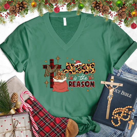 Jesus Is The Reason Colored Edition V-Neck - Brooke & Belle