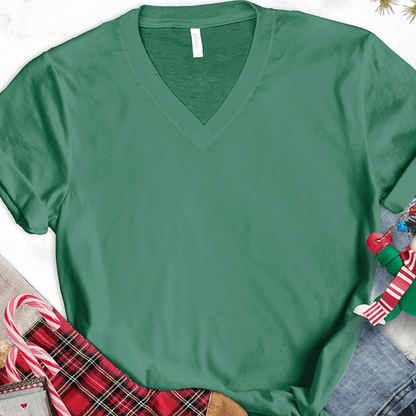 Christmas Elf Colored Edition Personalized Version 2 V-Neck - Brooke & Belle