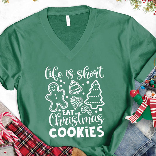 Life Is Short Eat Christmas Cookies V-Neck - Brooke & Belle