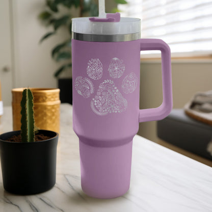 Floral Paw Tumbler