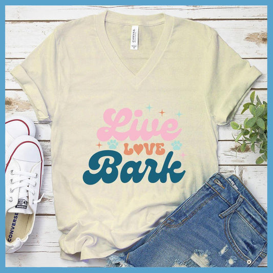 Live Love Bark Colored Print V-Neck - Brooke & Belle