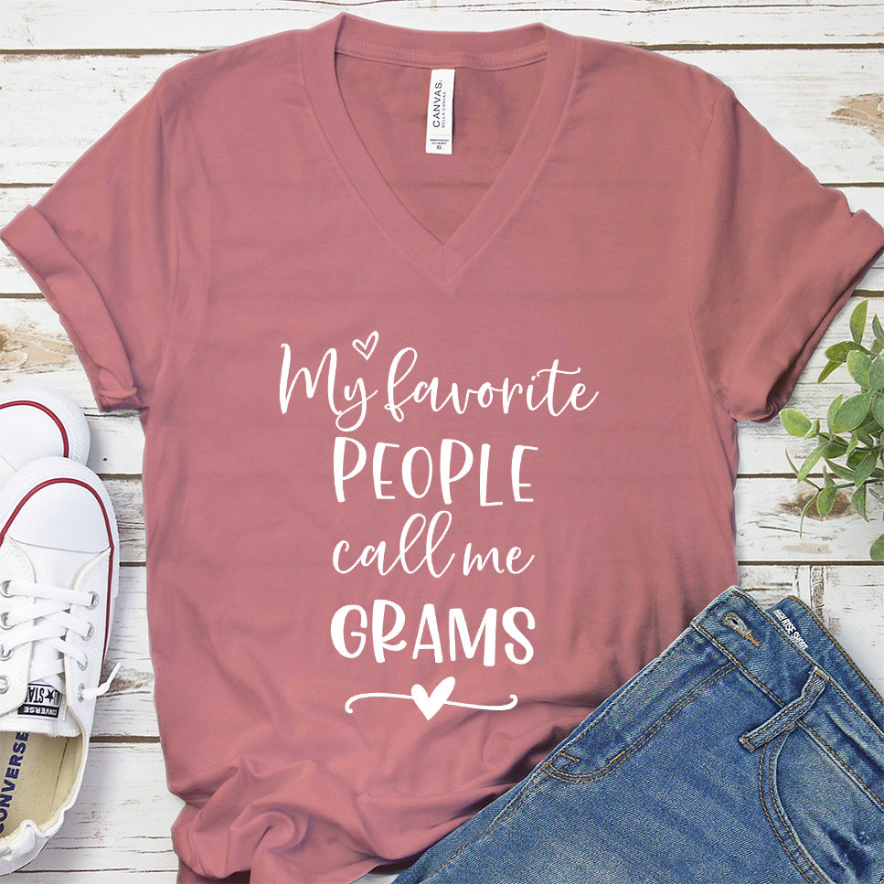 My Favorite People Call Me Grams V-Neck