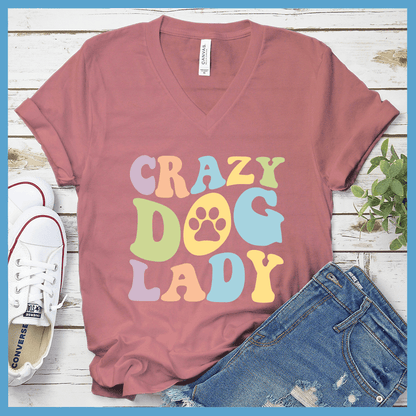 Crazy Dog Lady Colored Print V-Neck - Brooke & Belle