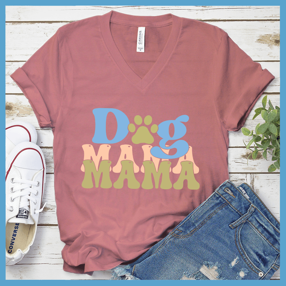 Dog Mama Colored Print Version 3 V-Neck - Brooke & Belle