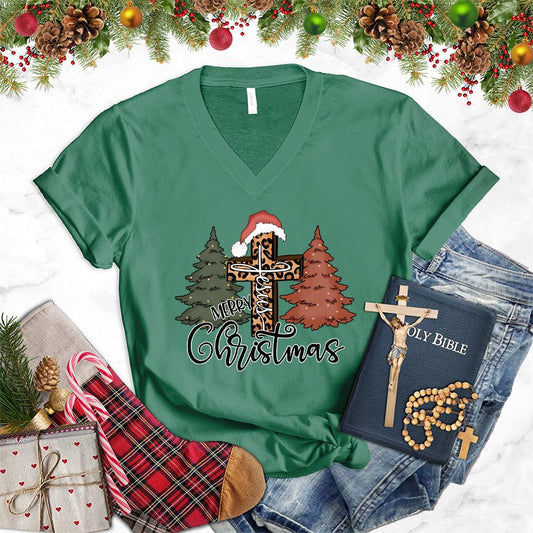 Merry Christmas Jesus Colored Edition V-Neck - Brooke & Belle