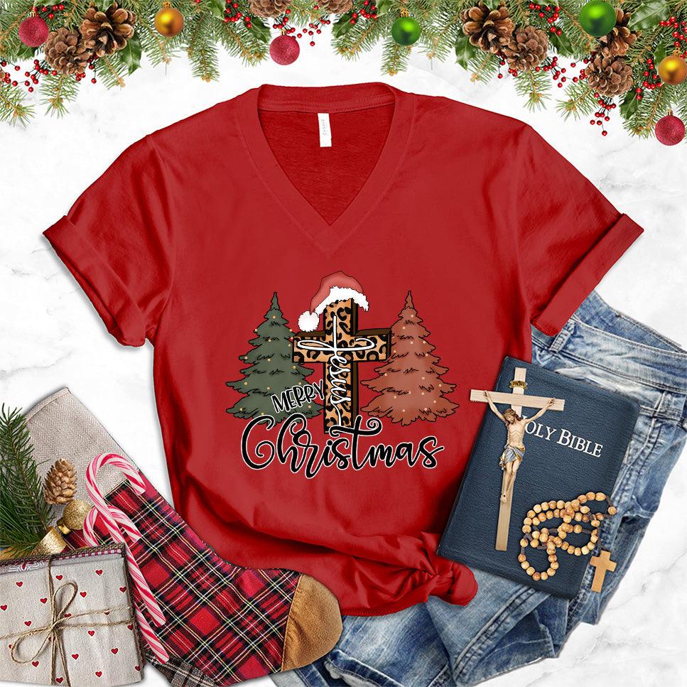 Merry Christmas Jesus Colored Edition V-Neck - Brooke & Belle