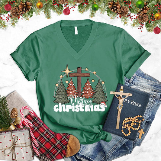 Merry Christmas Version 3 Colored Edition V-Neck - Brooke & Belle