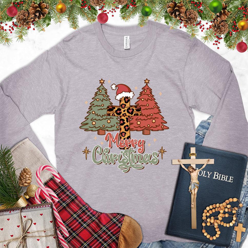 Merry Christmas Version 7 Colored Edition Long Sleeves Storm - Festive Christmas tree and Santa design on long sleeve shirt for holiday season