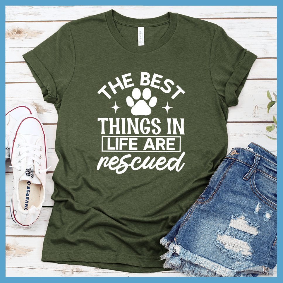 The Best Things In Life Are Rescued Version 2 T-Shirt - Brooke & Belle