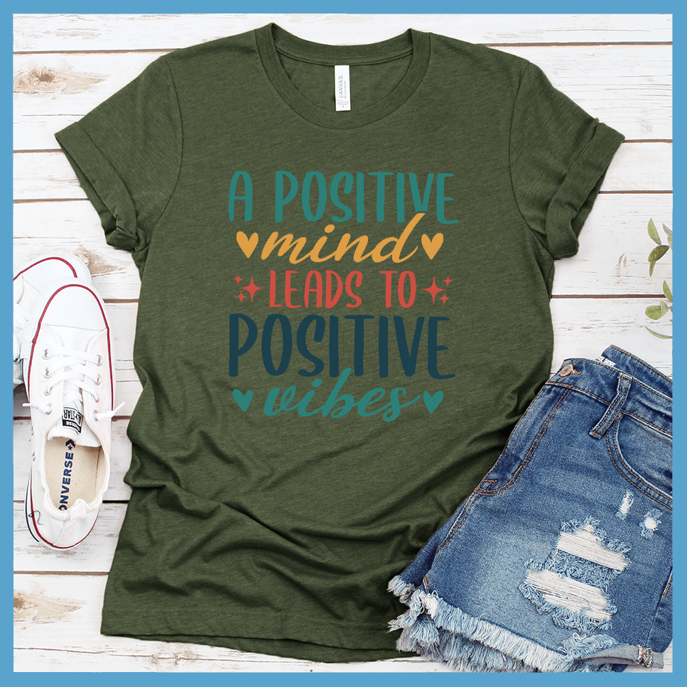 A Positive Mind Leads to Positive Vibes T-Shirt Colored Edition - Brooke & Belle