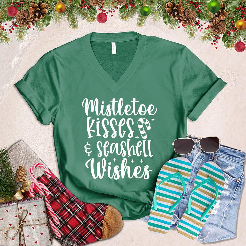 Mistletoe Kisses And Seashell Wishes V-Neck - Brooke & Belle