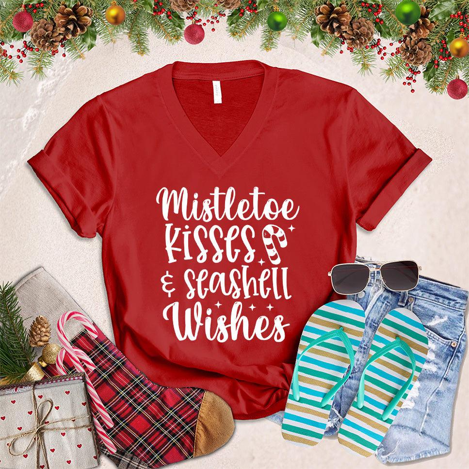 Mistletoe Kisses And Seashell Wishes V-Neck - Brooke & Belle