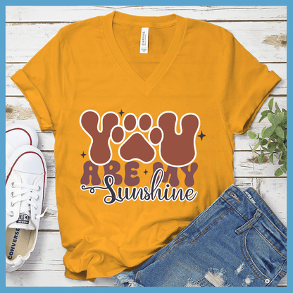 You Are My Sunshine Colored Print V-Neck