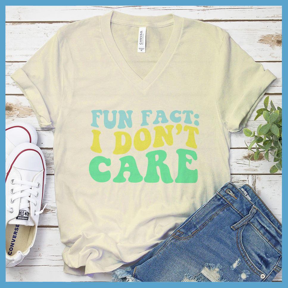 I Don't Care V-Neck - Retro Wavy Colored Edition - Brooke & Belle