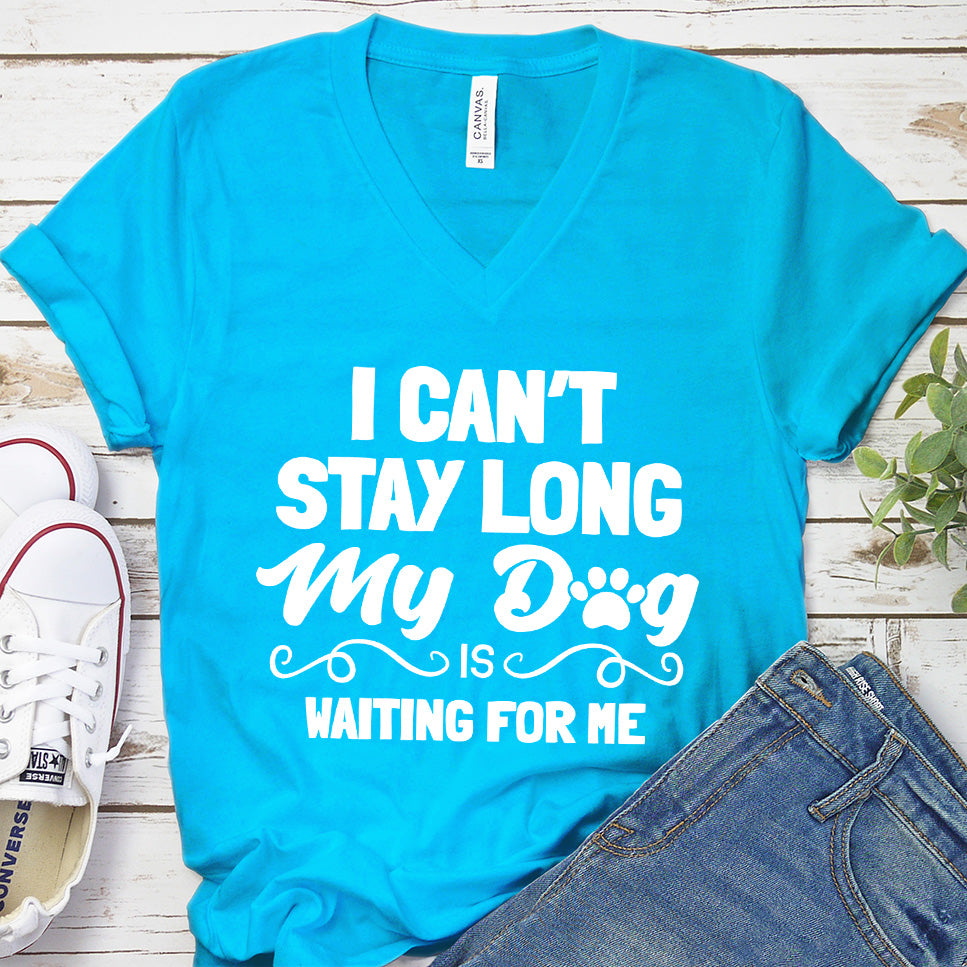 I Can’t Stay Long My Dog Is Waiting For Me V-Neck