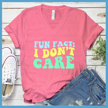 I Don't Care V-Neck - Retro Wavy Colored Edition - Brooke & Belle