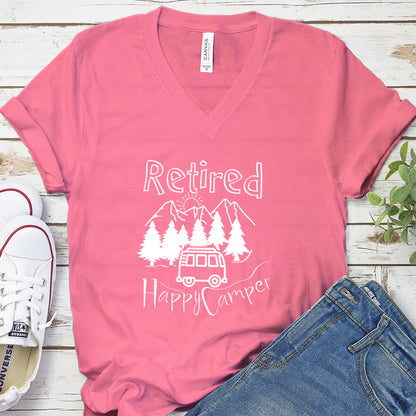 Retired Happy Camper V-Neck