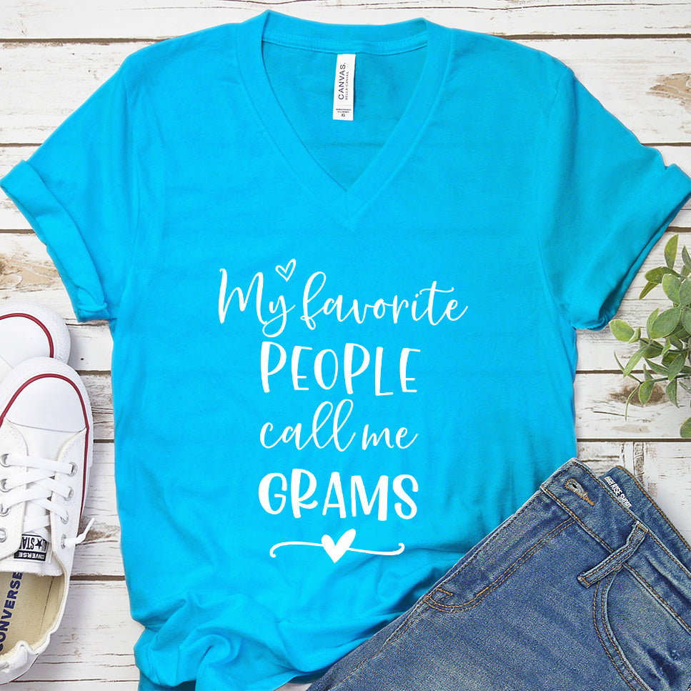 My Favorite People Call Me Grams V-Neck
