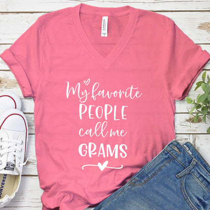 My Favorite People Call Me Grams V-Neck