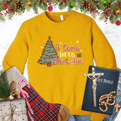 O Come Let Us Adore Him Colored Edition Sweatshirt - Brooke & Belle