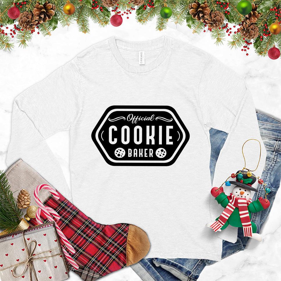 Official Cookie Baker Long Sleeves White - Cheerful baking-themed long sleeve shirt with cookie design and playful text