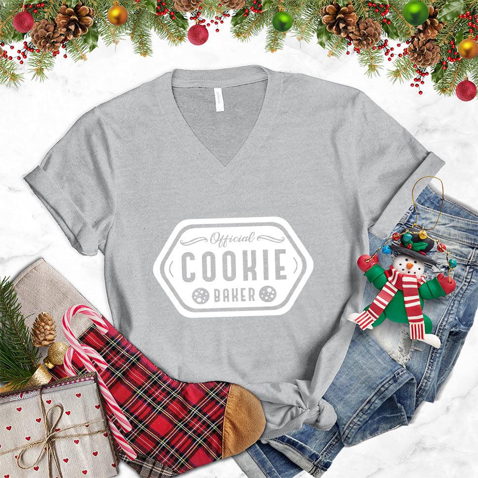 Official Cookie Baker V-Neck Athletic Heather - Official Cookie Baker themed V-neck T-shirt with playful typography design