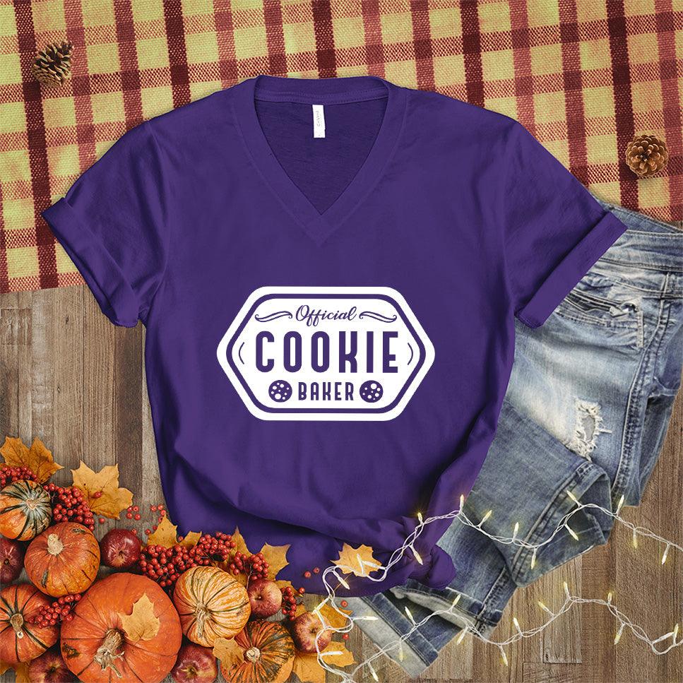 Official Cookie Baker V-Neck Team Purple - Official Cookie Baker themed V-neck T-shirt with playful typography design