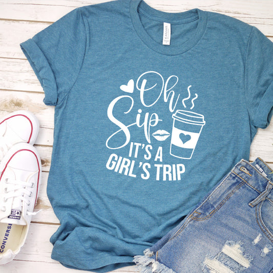 Oh Sip It's A Girl's Trip Coffee Version T-Shirt