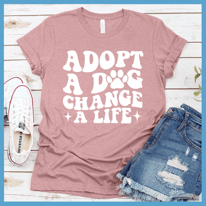 Adopt A Dog Change A Life Retro T-Shirt - Brooke & Belle