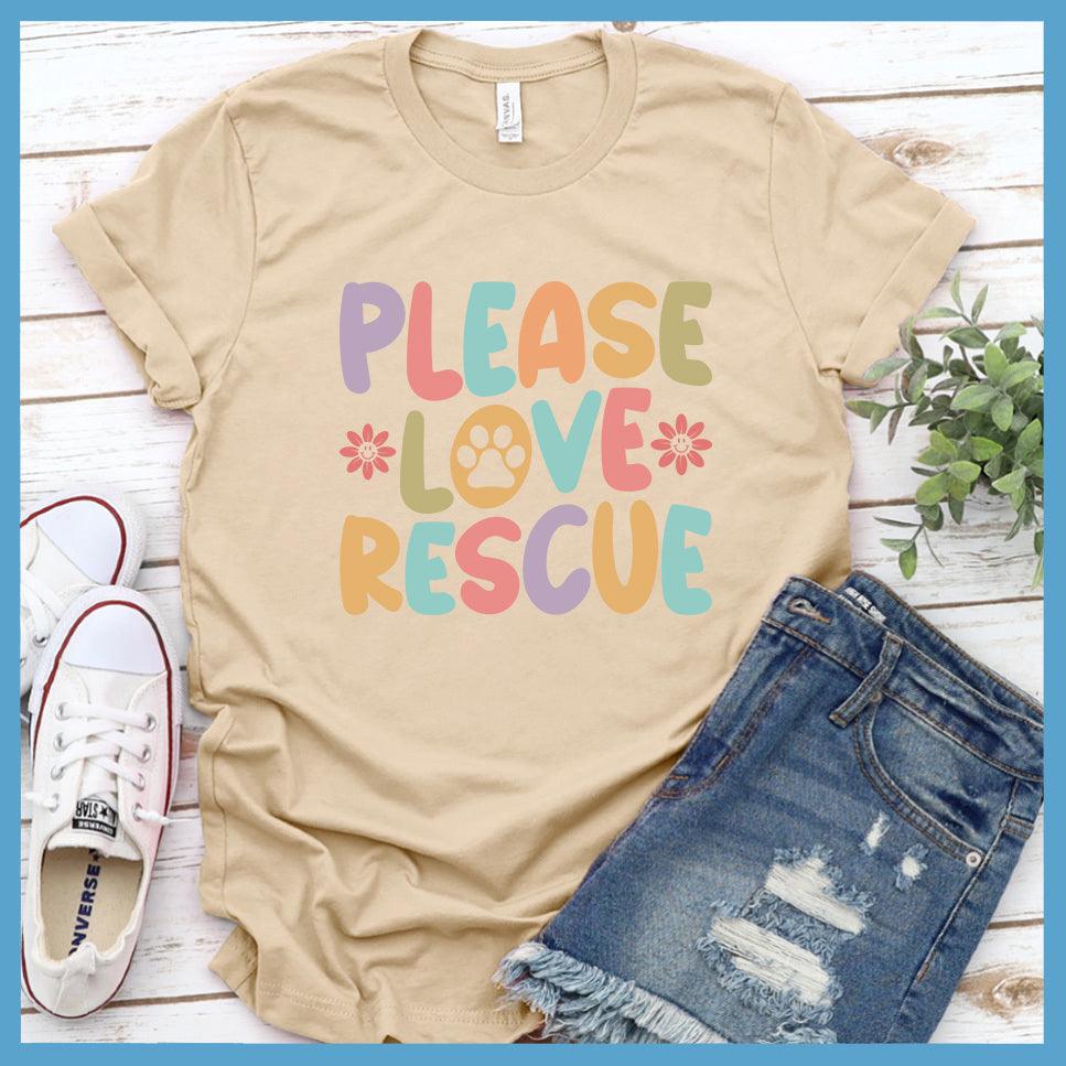 Please Love Rescue Colored Print T-Shirt