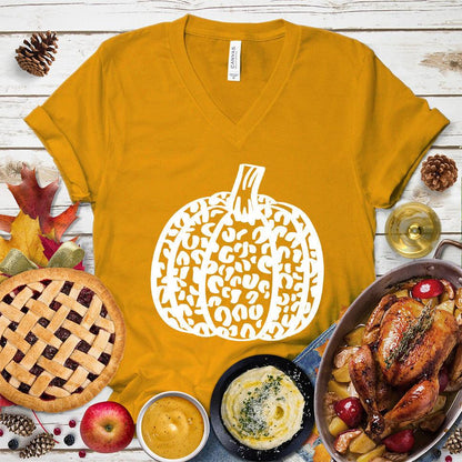 Pumpkin Leopard V-Neck - Brooke & Belle