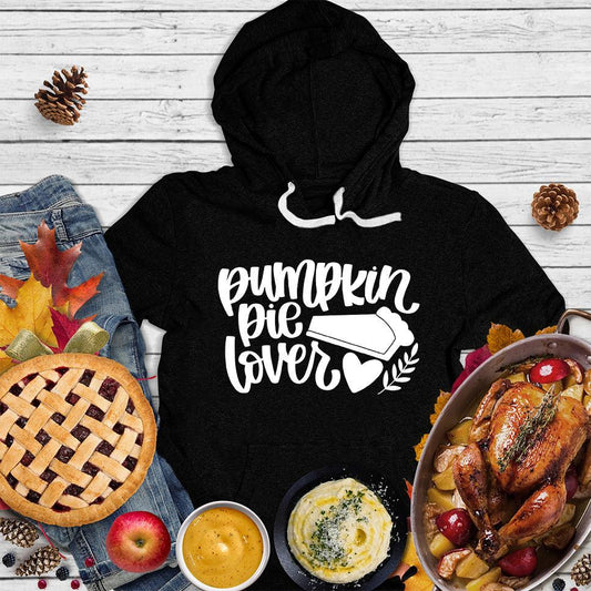 Pumpkin Pie Lover Version 2 Hoodie Black - Unisex pumpkin pie themed hoodie with playful graphic design for fall lovers.