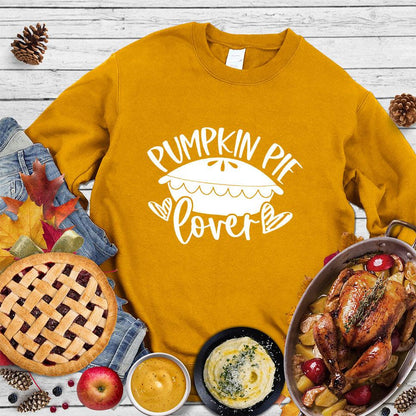 Pumpkin Pie Lover Sweatshirt Heather Mustard - Graphic sweatshirt with cute 'Pumpkin Pie Lover' design, perfect for fall seasons