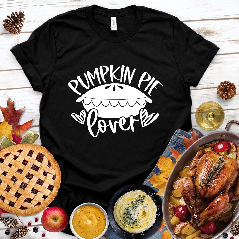 Pumpkin Pie Lover T-Shirt Black - Illustrated Pumpkin Pie Lover graphic on a food-themed casual t-shirt