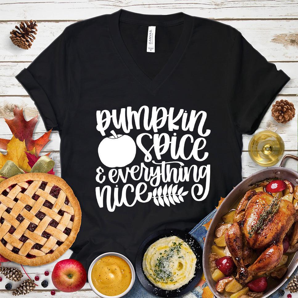 Pumpkin Spice And Everything Nice Version 2 V-Neck - Brooke & Belle