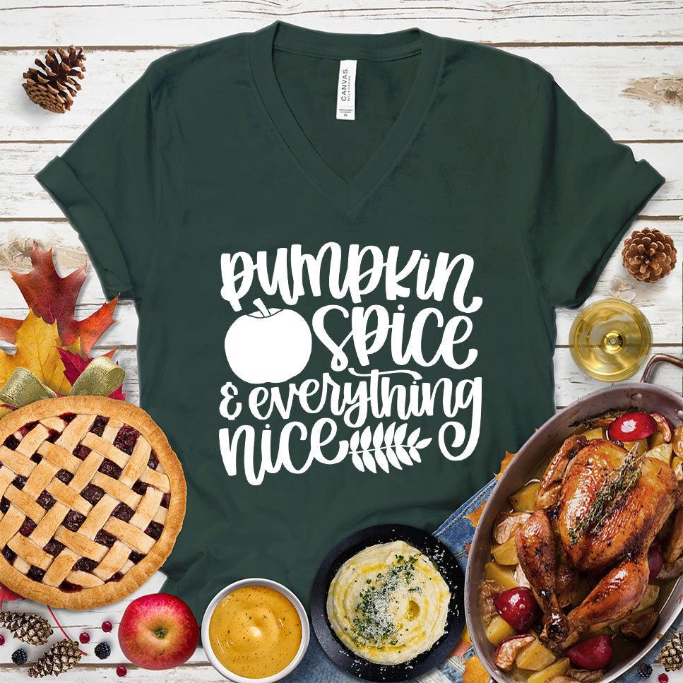 Pumpkin Spice And Everything Nice Version 2 V-Neck - Brooke & Belle