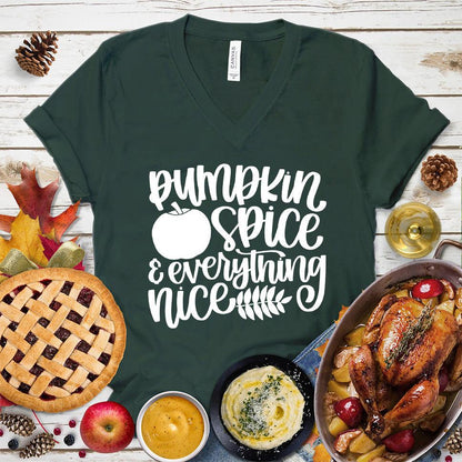 Pumpkin Spice And Everything Nice Version 2 V-Neck - Brooke & Belle