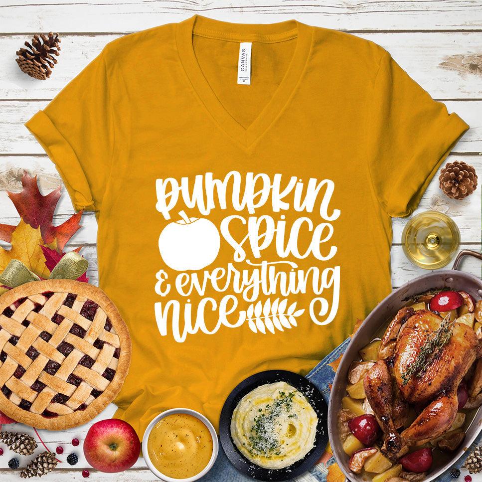 Pumpkin Spice And Everything Nice Version 2 V-Neck - Brooke & Belle