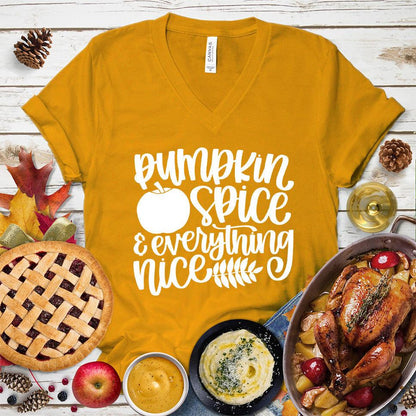Pumpkin Spice And Everything Nice Version 2 V-Neck - Brooke & Belle