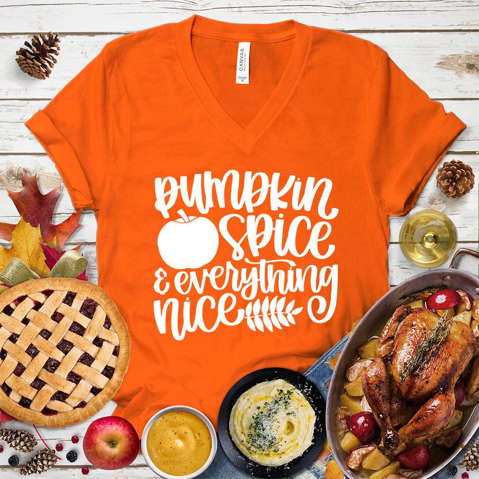 Pumpkin Spice And Everything Nice Version 2 V-Neck - Brooke & Belle