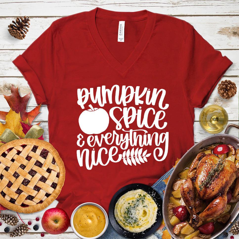 Pumpkin Spice And Everything Nice Version 2 V-Neck - Brooke & Belle