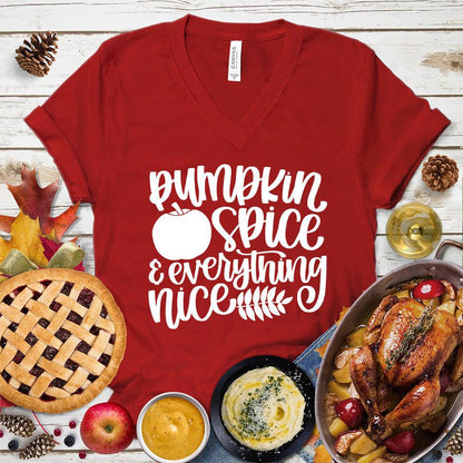 Pumpkin Spice And Everything Nice Version 2 V-Neck - Brooke & Belle