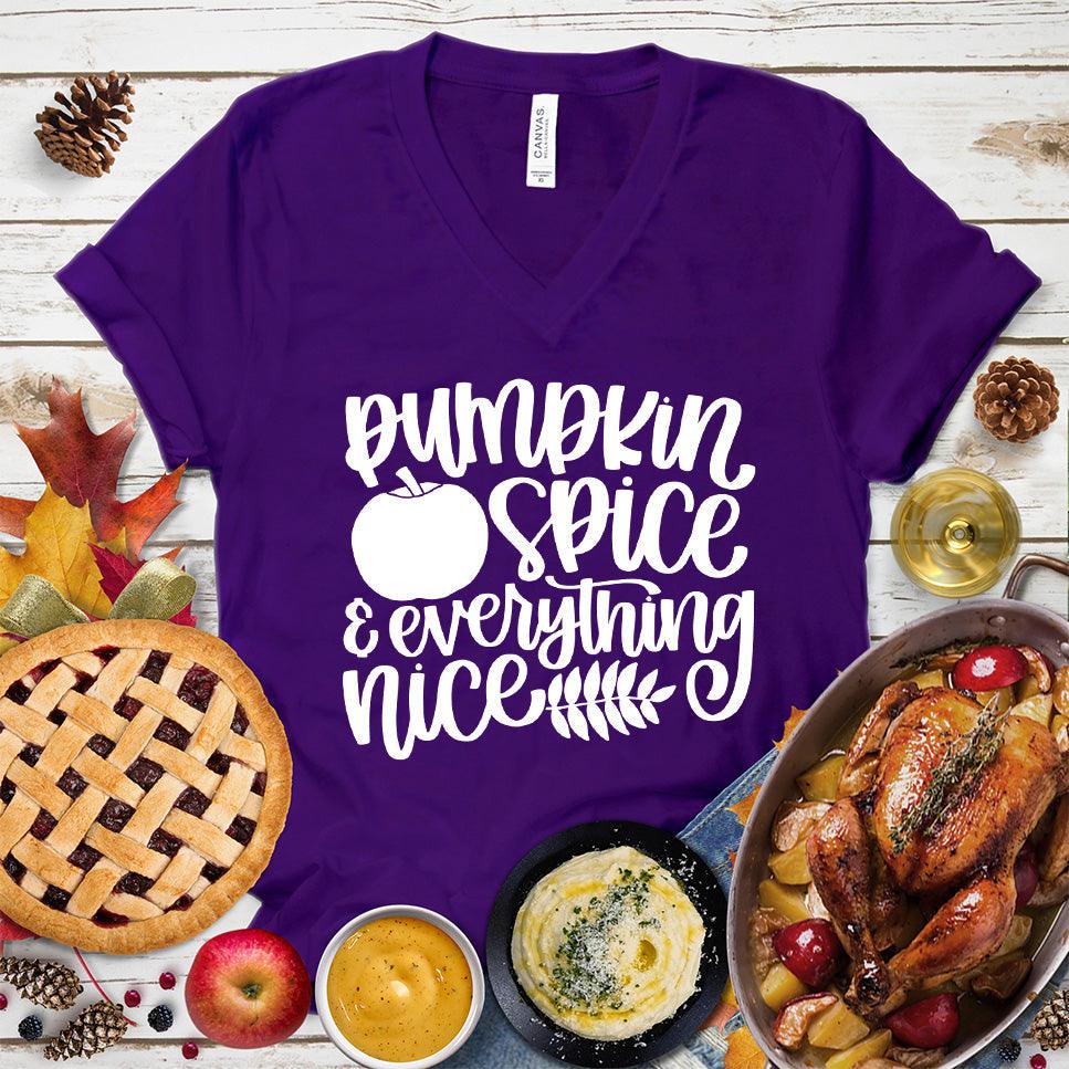 Pumpkin Spice And Everything Nice Version 2 V-Neck - Brooke & Belle