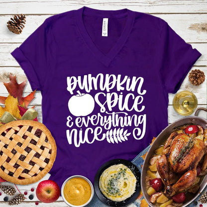 Pumpkin Spice And Everything Nice Version 2 V-Neck - Brooke & Belle