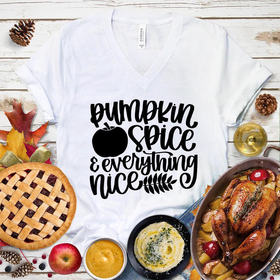 Pumpkin Spice And Everything Nice Version 2 V-Neck - Brooke & Belle